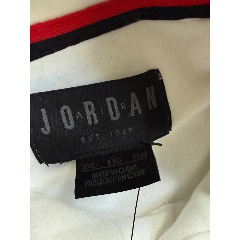 New Nike Air Jordan Jumpman Flight Fleece Hoodie AR9780-100 White Men's XXL NWT
